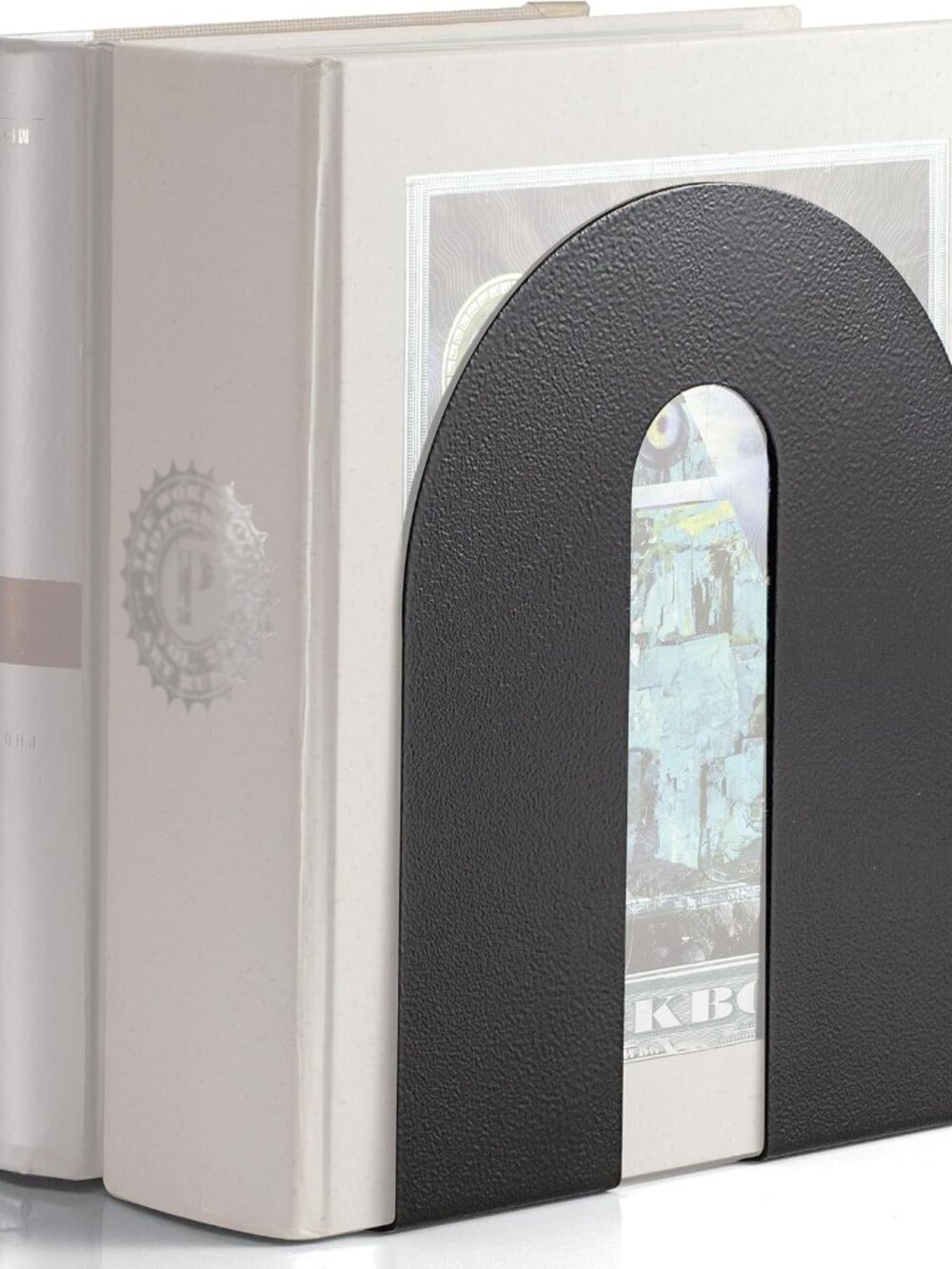 Heavy Weighted Metal Bookends Set of 2, 10-Inch Steel Book Ends for Shelves, Non
